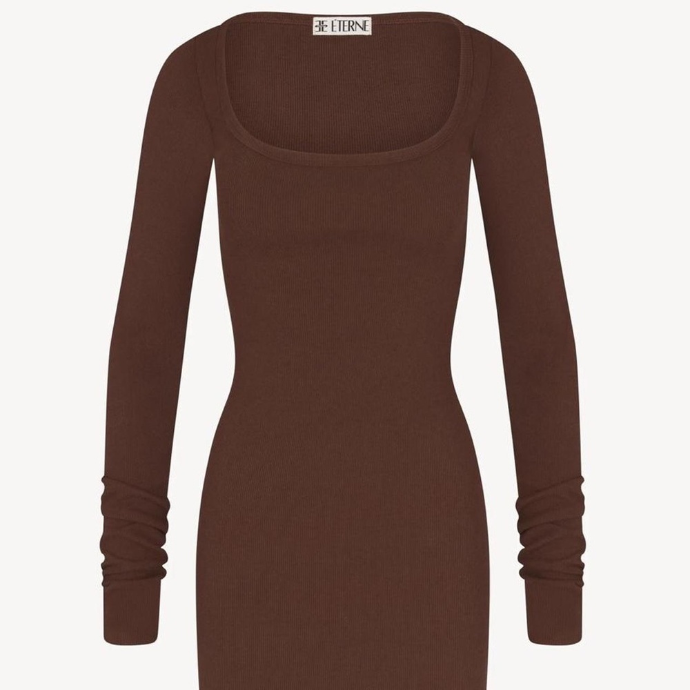 Eterne square neck ribbed mini